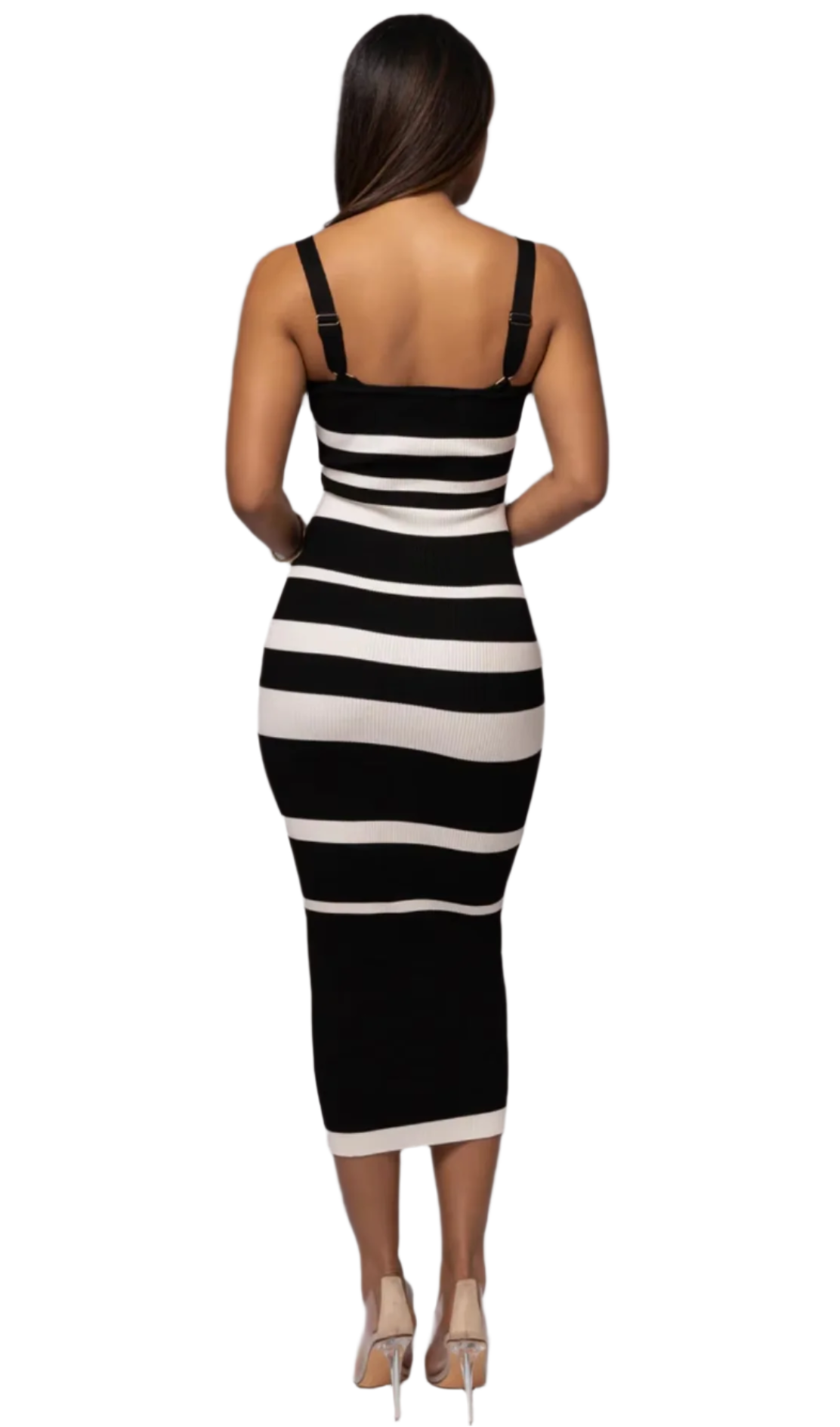 Striped Square Neck Maxi Dress