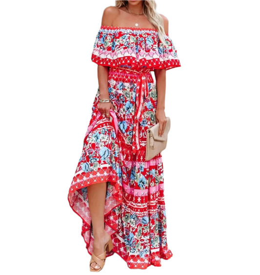 Boho Print Maxi Dress – Elegant Summer Style