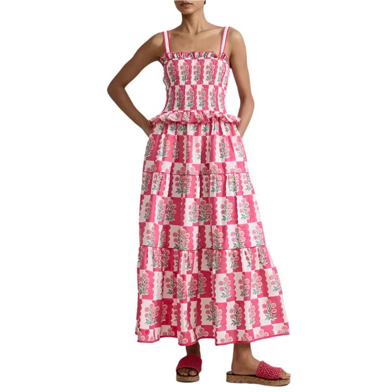 Lamuusaa Floral Ruffle Maxi Dress – Effortless Summer Elegance