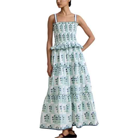 Lamuusaa Floral Ruffle Maxi Dress – Effortless Summer Elegance