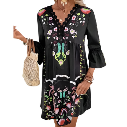 2025 Women's Floral Mini Dress – Elegant & Breezy