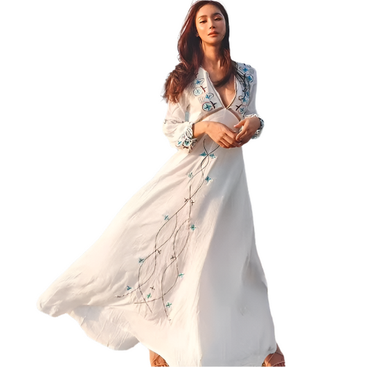 Elegant Cotton Maxi Dress – Boho Style