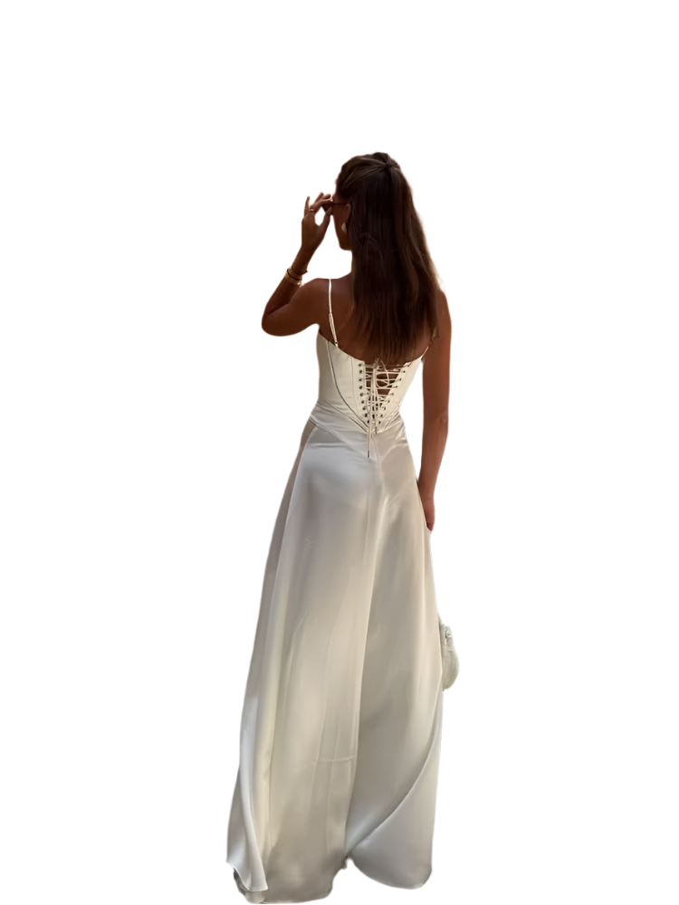 Elegant Backless Satin Dress – Chic Summer Style