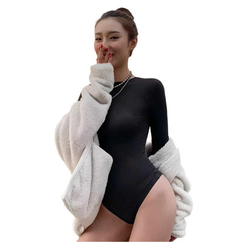 Neck Long Sleeve Bodysuit