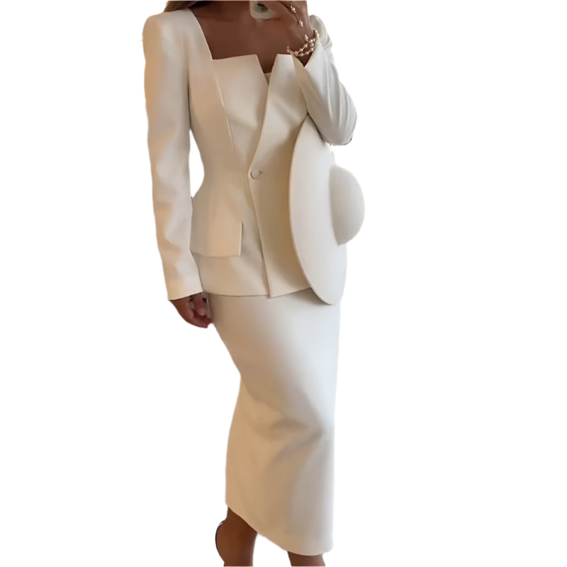 Women's Elegant 2-Piece Blazer & Skirt Suit – Sophisticated Workwear