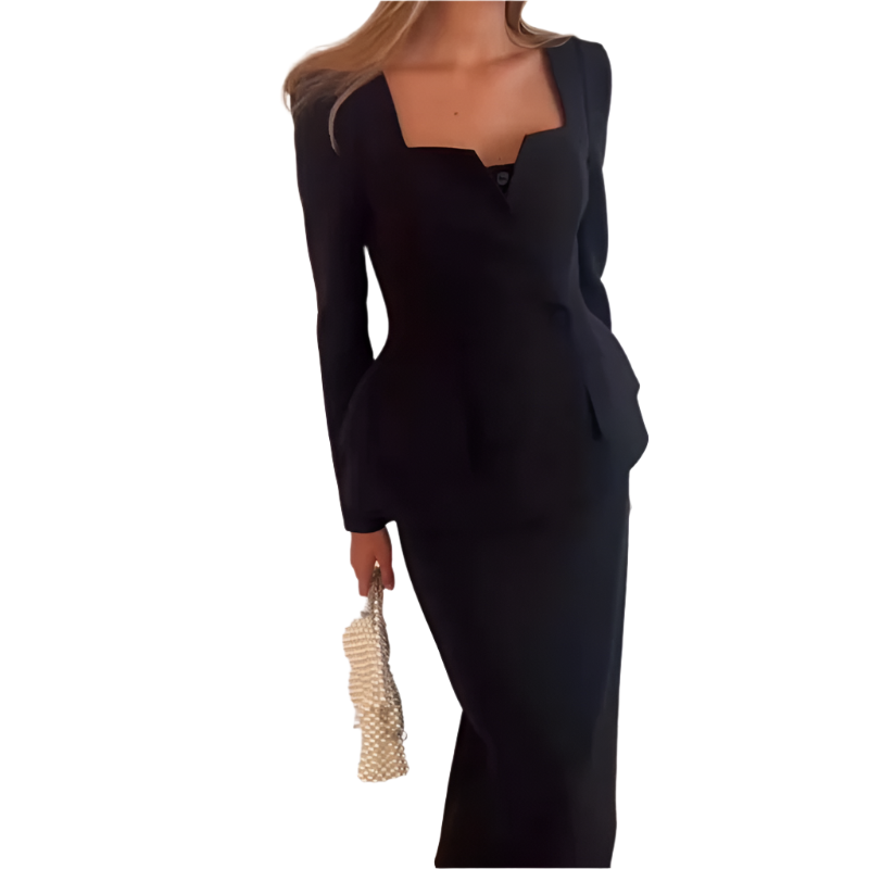 Women's Elegant 2-Piece Blazer & Skirt Suit – Sophisticated Workwear