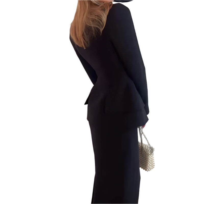 Women's Elegant 2-Piece Blazer & Skirt Suit – Sophisticated Workwear