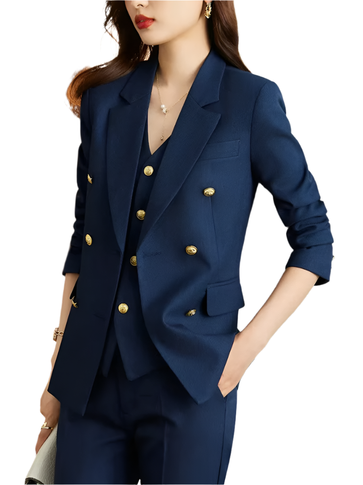 Women's 3-Piece Formal Blazer & Pant Suit – Elegant Office Wear