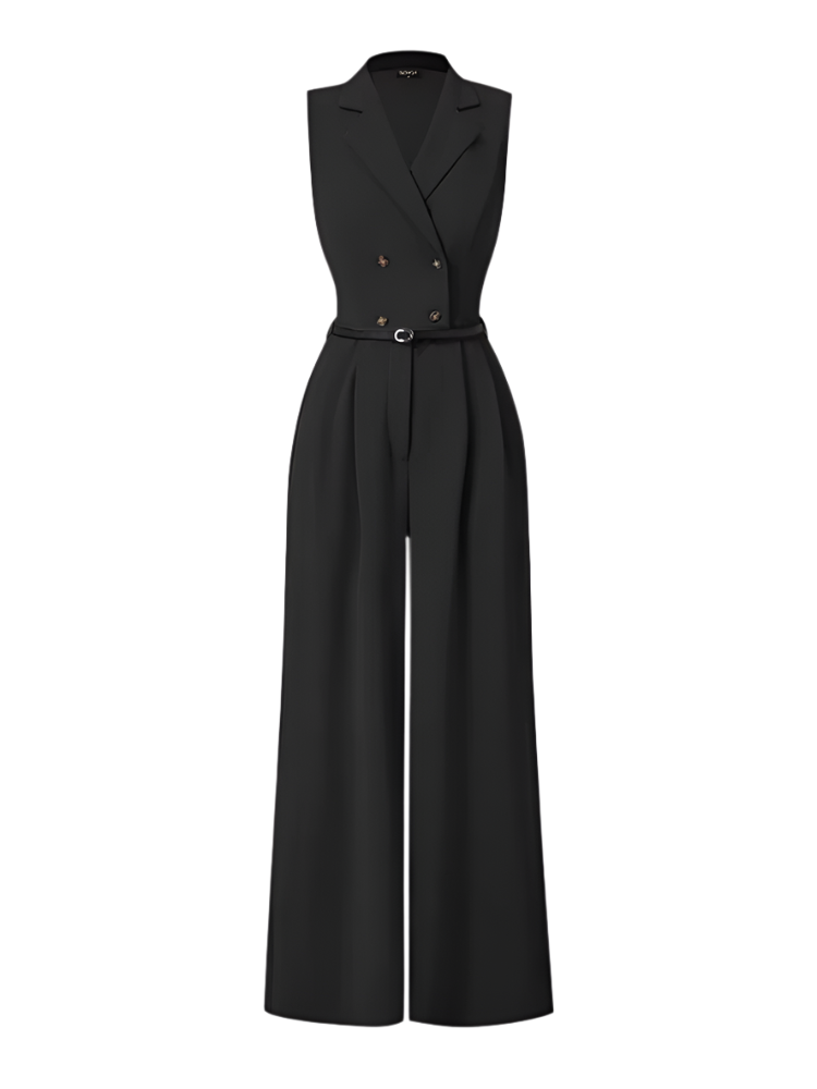 Elegant Sleeveless Jumpsuit – Chic Wide-Leg Romper