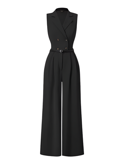 Elegant Sleeveless Jumpsuit – Chic Wide-Leg Romper