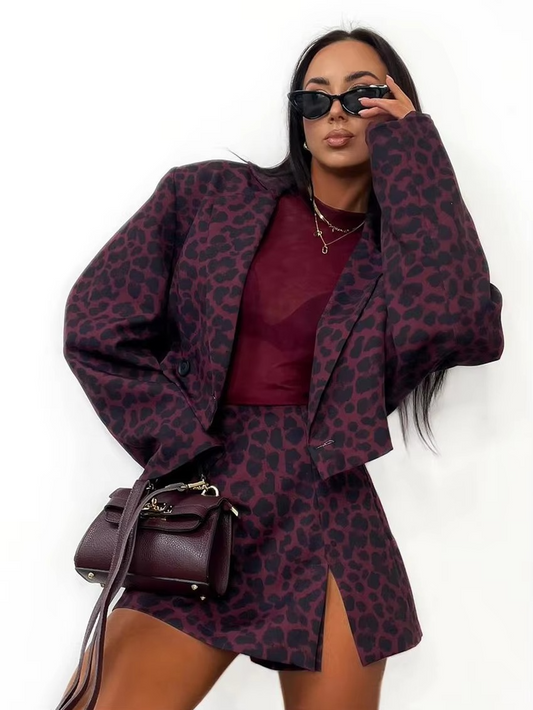 Vintage Leopard Print 2-Piece Set – Timeless Style
