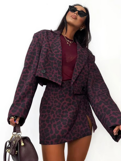 Vintage Leopard Print 2-Piece Set – Timeless Style