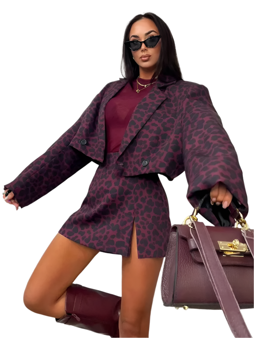 Vintage Leopard Print 2-Piece Set – Timeless Style