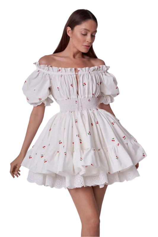 Floral Puff Sleeve Mini Dress – Chic & Playful