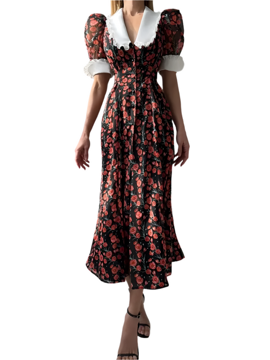 Clacive Summer Print Maxi Dress – Elegant & Timeless