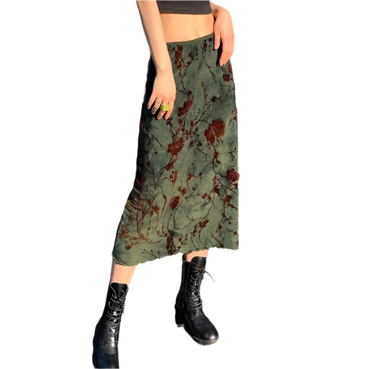 Floral Print Midi Skirt – Vintage & Chic