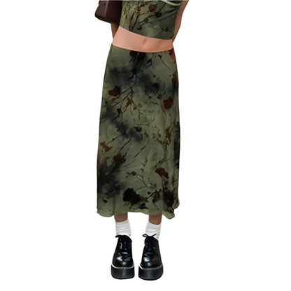 Floral Print Midi Skirt – Vintage & Chic