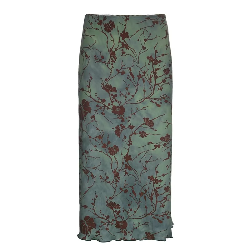 Floral Print Midi Skirt – Vintage & Chic