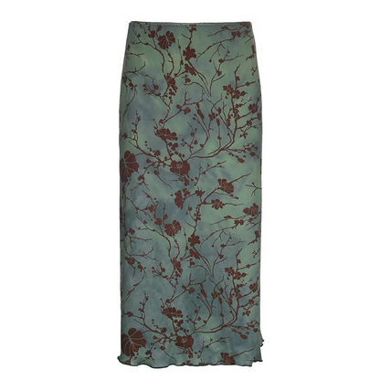 Floral Print Midi Skirt – Vintage & Chic