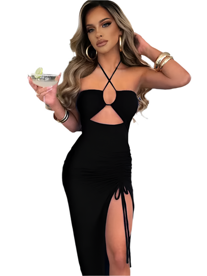 Elegant Sleeveless Backless Midi Dress – The Ultimate Party Statement