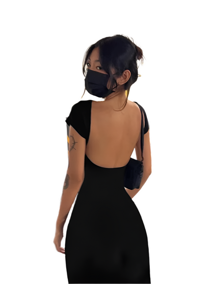 Elegant Backless Maxi Dress – Chic & Sultry Streetwear