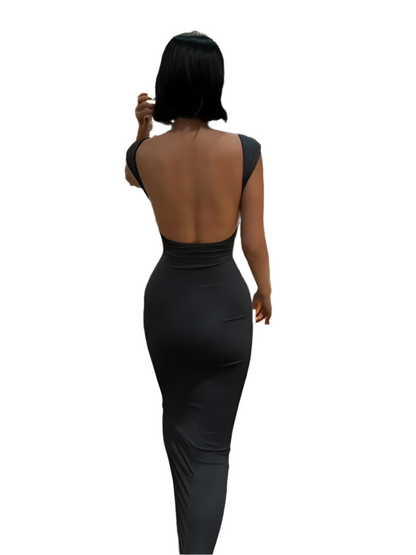 Elegant Backless Maxi Dress – Chic & Sultry Streetwear
