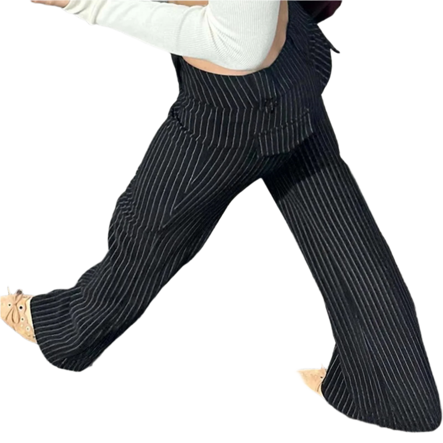Striped Slim Fit Trousers – Sleek & Trendy Street Style