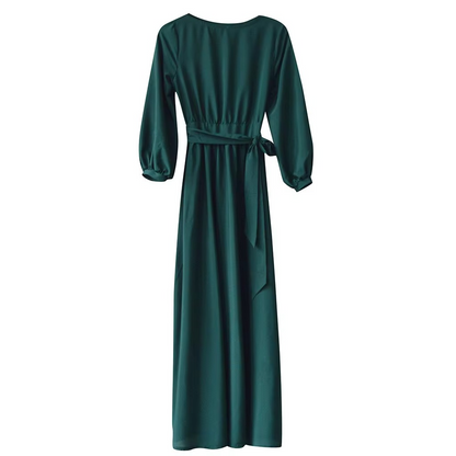 Elegant Lantern Sleeve Maxi Dress – Timeless Grace & Effortless Style