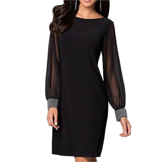 Elegant Shiny Mesh Bodycon Dress – Effortless Glamour & Sophistication