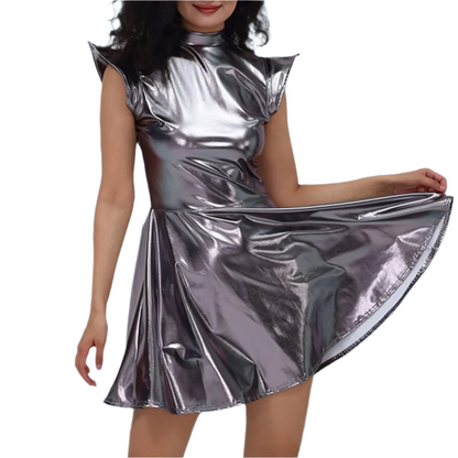 Elegant Shiny Mesh Bodycon Dress – Effortless Glamour & Sophistication