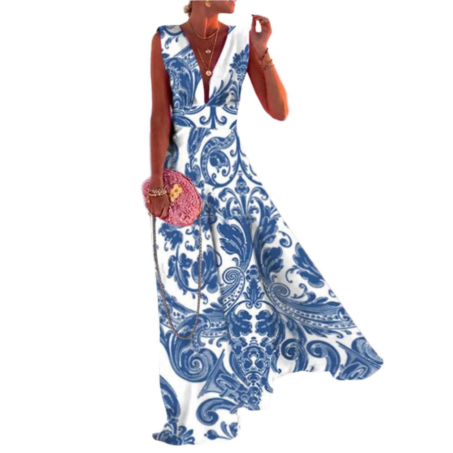 Elegant Boho Printed Maxi Dress – Effortless Charm & Breezy Elegance