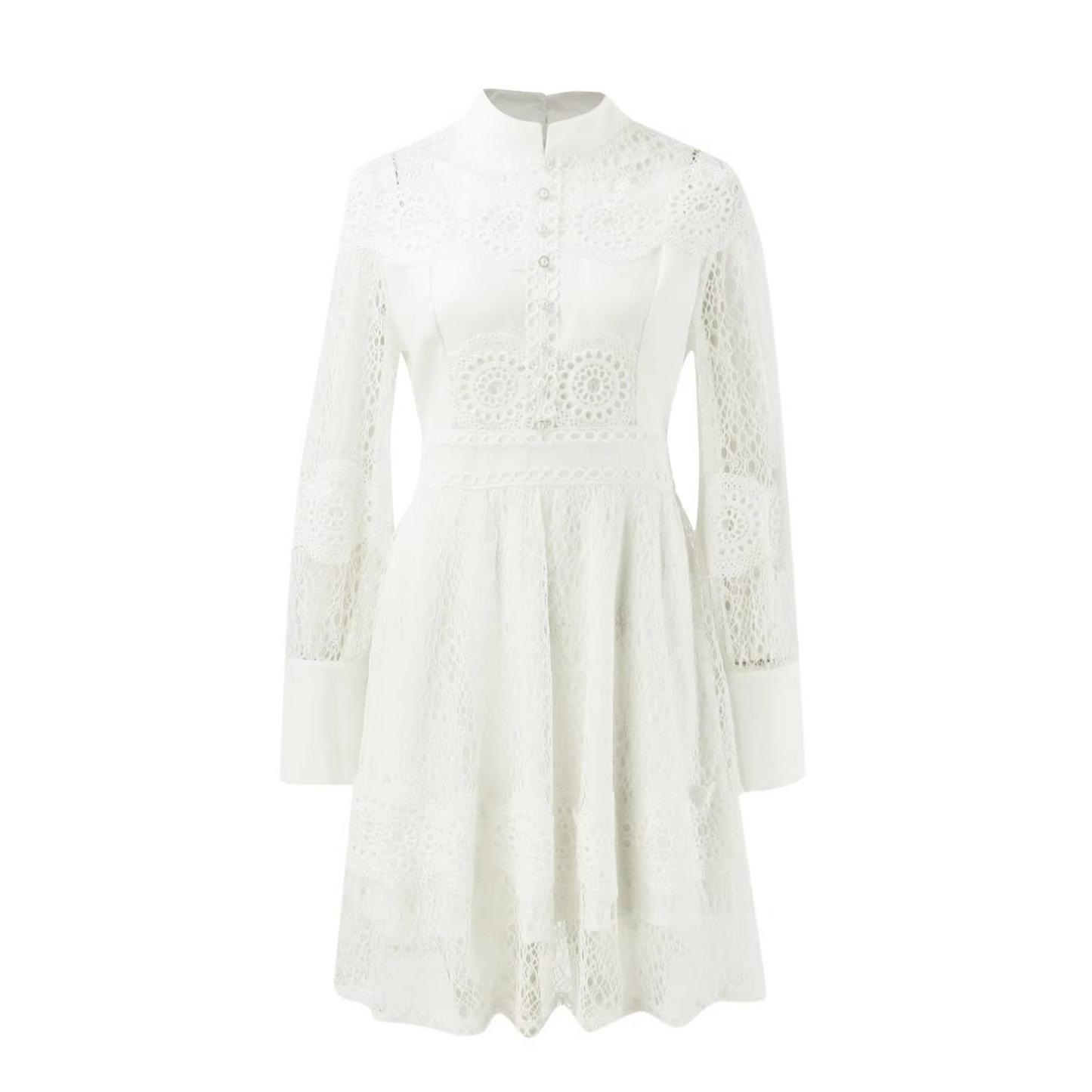 Elegant Hollow Out Lace Dress – Sophisticated Charm & Grace