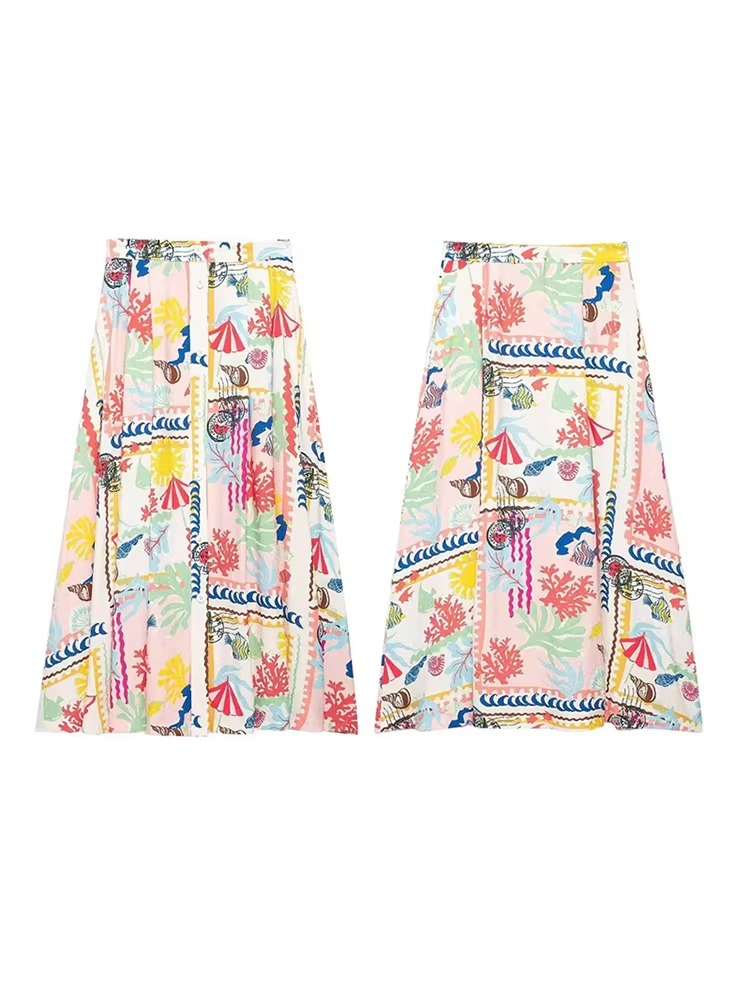 Vibrant Patchwork Skirt Set – Beach Chic