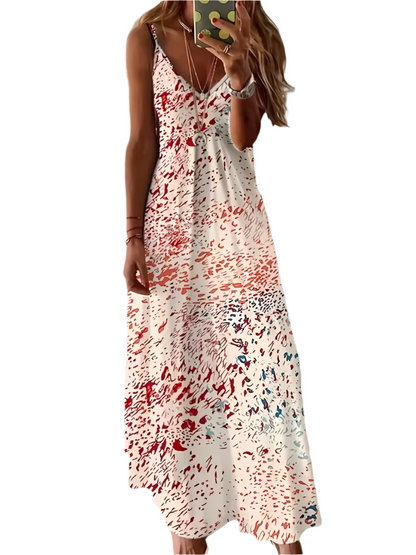 2024 Summer Tie-Dye Halter Maxi Dress – Beachside Elegance