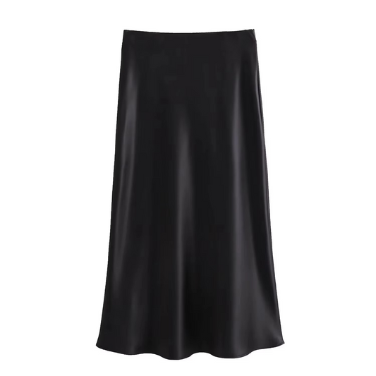 Satin Midi Skirt – Chic & Timeless