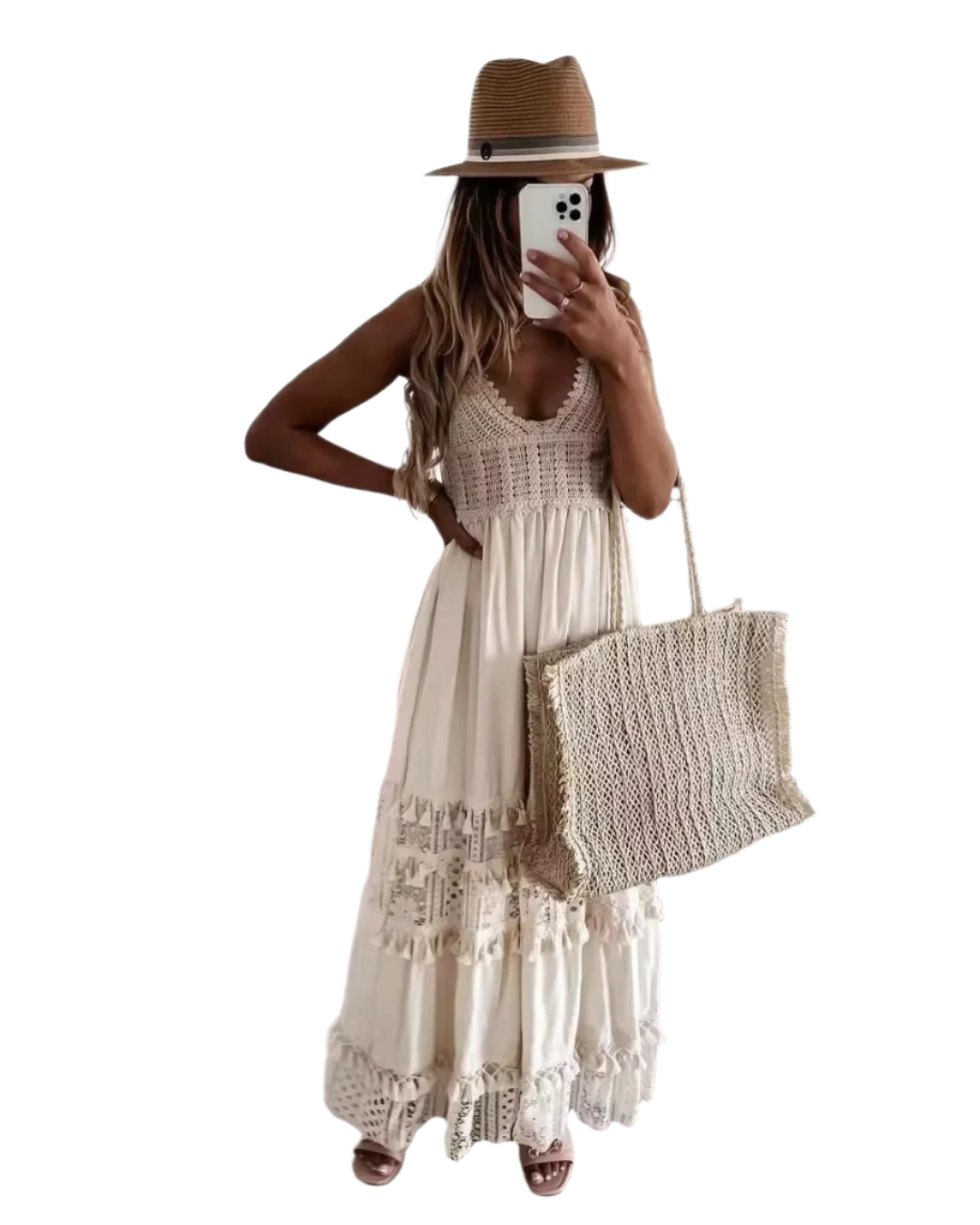 Happie Queens Strapless Boho Maxi Dress – Effortless Beach Elegance