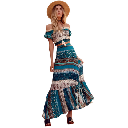 Floral Boho 2-Piece Skirt Set – Summer Chic