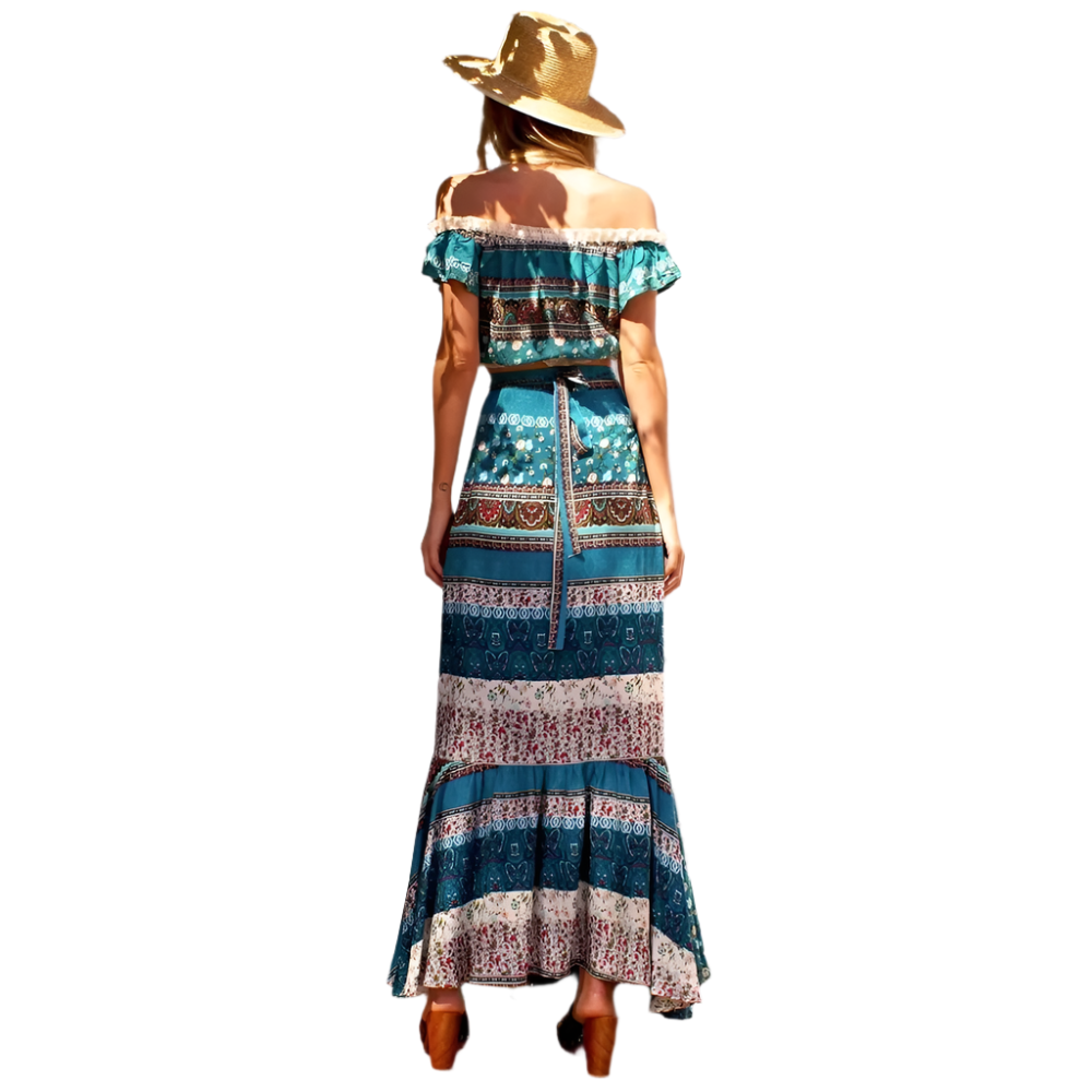 Floral Boho 2-Piece Skirt Set – Summer Chic