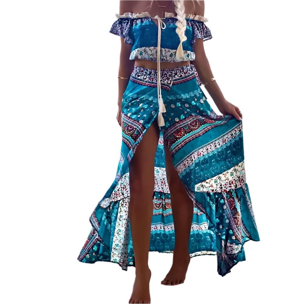 Floral Boho 2-Piece Skirt Set – Summer Chic