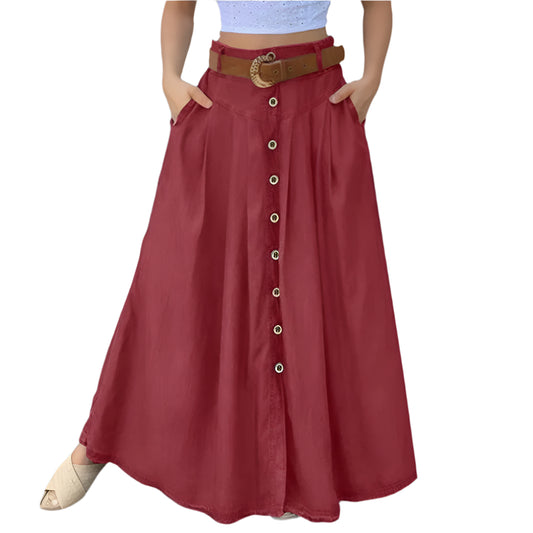 Elegant High-Waist Maxi Skirt