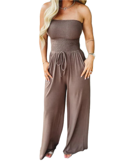 Off-Shoulder Wide-Leg Jumpsuit